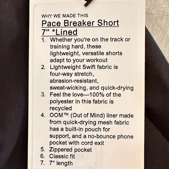 Lululemon Pace Breaker Short
7 *Lined M. NWT - Picture 7 of 7
